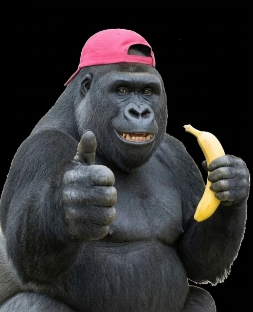 Gorilla mascot giving thumbs up – get started